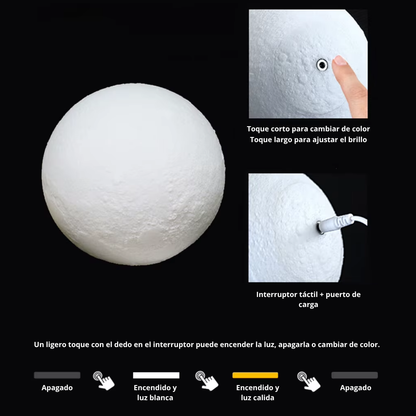 Lampara Lunar Led de 16 colores para niños