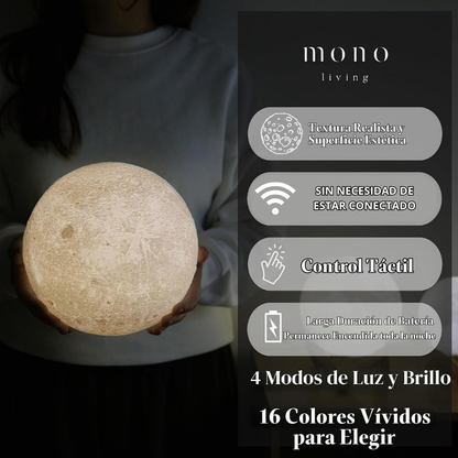 Lampara Lunar Led de 16 colores para niños